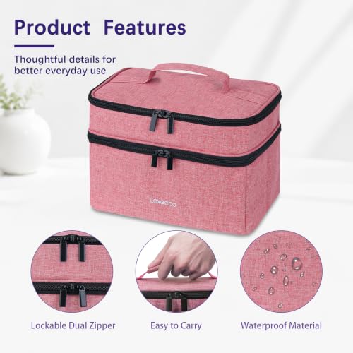 Image of Lexeeco Dual Layers Medicine Pill Bottle Organizer Bag with Lockable Zipper