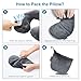 Keemall Inflatable Travel Neck Pillow, Super Soft Plane Neck Support Pillow for Travel Ariplane Sleep Support, Adjustable Neck Cushion Headrest Pillow, Folds Up Nicely, Black Grey