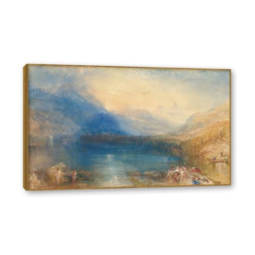 Toile J.M.W. Turner 40x64cm avec cadre en teck pour une déco classique