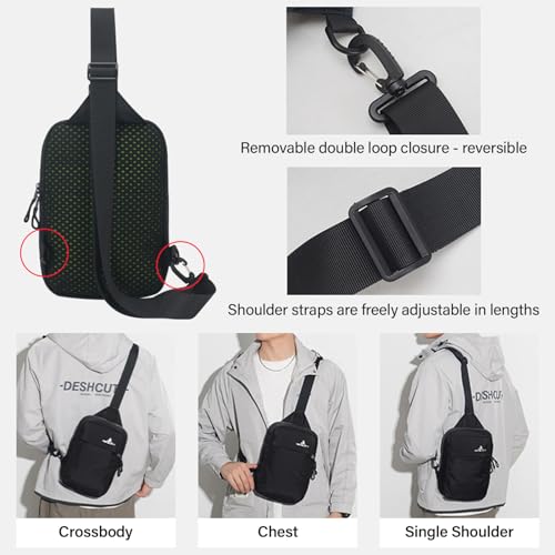 Peicees Small Sling Bag for Women Men Trendy Casual Phone Chest Bag Waterproof Crossbody Daypack2
