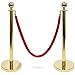 3-Foot Polished Ball Top Stanchions with 4.5-Foot Red Velvet Rope by Pudgy Pedro's Party Supplies (Gold)