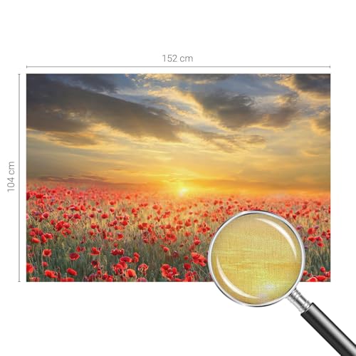 Fotomural autoadhesivo campo de amapolas para crear un salón moderno y relajante 5