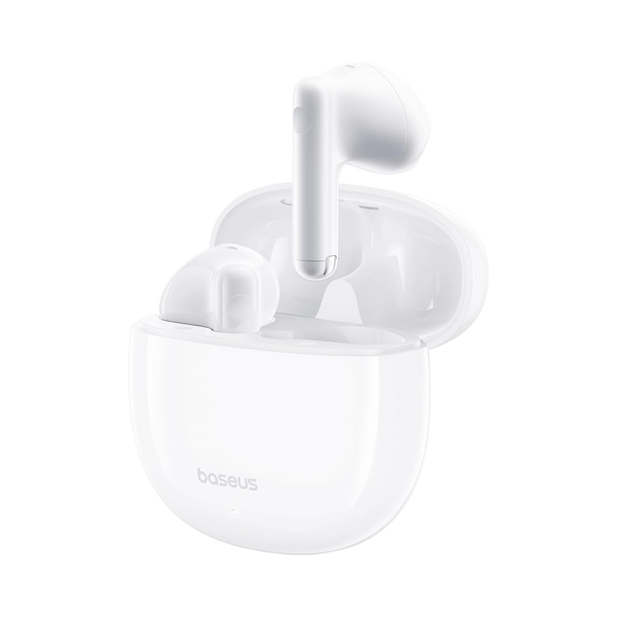 Baseus Bowie E13 TWS Earbuds Bluetooth 5.3 Wireless Earphones, 30H Playtime, 12mm Drivers, 0.06s Low Latency, Fast Charging, App Control, Custom EQ, Touch Controls, for Gaming, Music, Calls – White