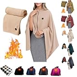 Baimiu Heated Shawl Wraps for Women Rechargeable Portable Heated Blanket Soft Cordless USB Electric Heated Blanket Zipper