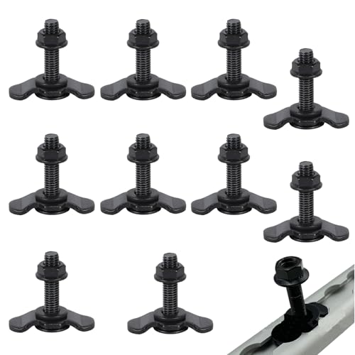 Inscrip Juego de 10 accesorios de rosca para carriles de aerolínea, M8 para rieles de amarre, topes individuales para rieles de avión y rieles de amarre para caravanas, furgonetas y remolques (M8 x 40