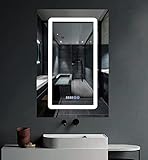 CIETÖ 20 Inch Medicine Cabinets with Lights and Mirrors, Recessed or Surface Mount, 3-Color Light Di