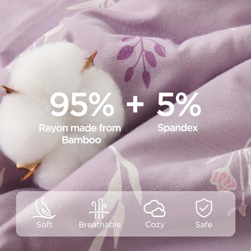 Image of Duomiaomiao 2 Pack Baby Sleep Sack 95% Rayon Made from Bamboo, 5% Spandex, 2.5 TOG Baby Wearable Blanket 0-6 Months, Premium Soft Winter Toddler Sleep Sack, 2-Way Zipper Sleeping Bag for Unisex Babies