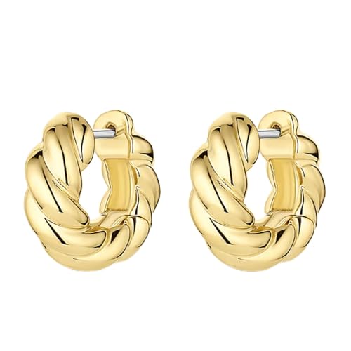 gorjana - Crew Helium Huggies - 18k Gold or Silver - Daily Earring Wear - Unique Rope Texture - Lightweight Helium Design - Secure Hinge Closure