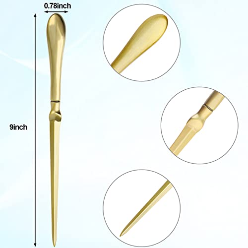 Craftshou 2 Pcs Golden Letter Opener Metal Envelope Opener,Letter Opener Paper Cutting Knife For School Office Home Mail Supplies #TOP1
