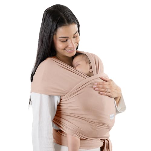 Image of Comfy Cubs Baby Wrap Carrier - Soft & Secure Fit Cotton Blend Baby Carrier Newborn to Toddler - Hands-Free & Lightweight Infant Wrap - Adjustable, One Size Fits All Toddler Sling - Blush