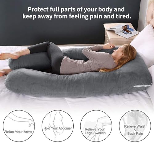 Wndy's Dream Schwangerschaftskissen U Form Seitenschläferkissen mit Bezug XXL Stillkissen...
