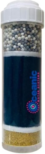 Cartucho de filtro alcalino - para filtración de encimera y debajo del fregadero KDF 55, bolas de cerámica alcalina mineral de carbono,