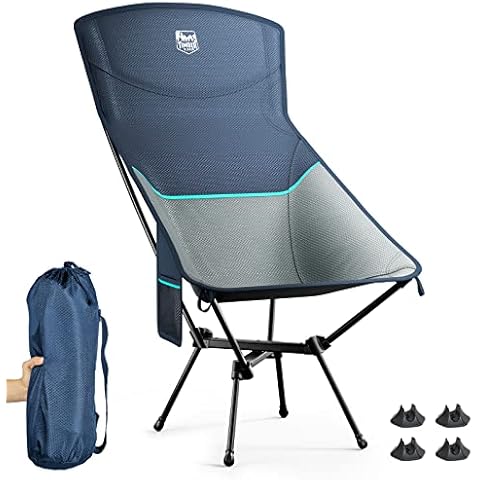 Silla de Camping Timber Ridge con Respaldo Alto y Bolsillo Lateral Cover