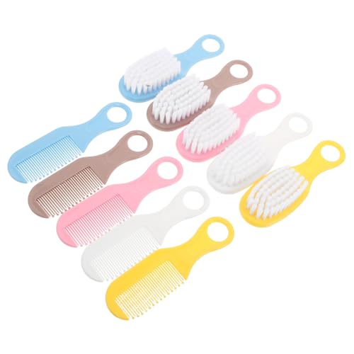 Gogogmee 5Sets Hair Care Set Bath Brush and Comb Kit for Newborns Ergonomic Design for Easy Use Gentle Cradle Cap Scrubber and Comfortable for Boys