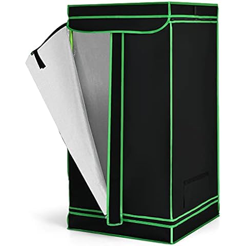 Armario de Cultivo COSTWAY con Cremallera y Mylar Reflectante Cover