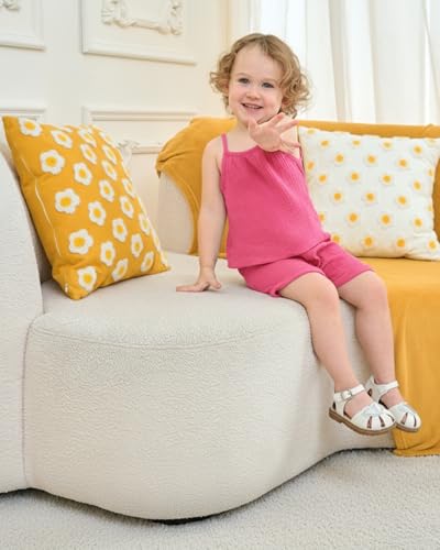 Image of Weebaby Toddler Girl Clothes Baby Summer Outfits Sleeveless Halter Top Ruffle Short Set Cute Kids Clothes Girls