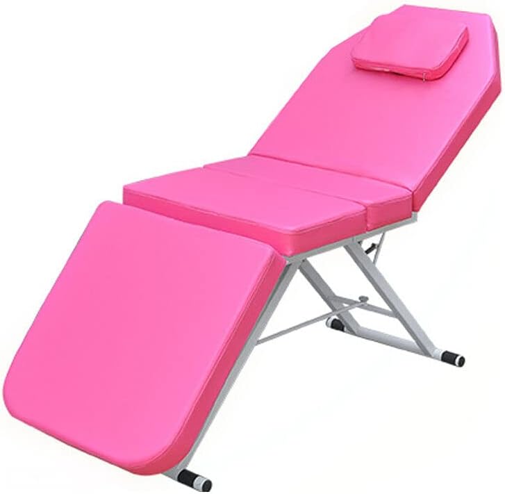 Massage Table Portable Bed Beauty Therapy Couch 3 Section Foldable Adjustable, Massage Bed Spa Bed, Pink