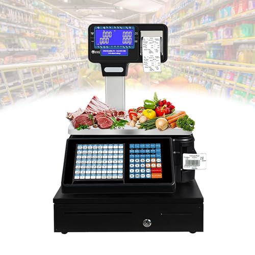Báscula comercial digital con impresora, 30kg miniatura 1