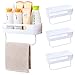 GCBTECH Duschablage ohne Bohren 3 Stück Duschregal Organizer Duschkorb Badregal Regal Klebehaken für Badezimmer Küche. Mit Handtuchhalter. Weiß