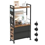 Oppro Mesa auxiliar pequeña con cajón para espacios pequeños, sala de