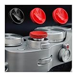 Camera Shutter Button,3 Pcs Camera Soft Release Button,Delicate Shutter Release Button Black Red 11mm Concave Surface for Fuji Fujifilm X100 X100VI X-T5 X-T4 X-T3 Accessories