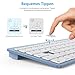 OMOTON Bluetooth Tastatur für Mac,Kompakte kabellose Tastatur kompatibel mit MacBook Pro/Air, iMac, iMac Pro, Mac mini, Mac Pro, QWERTZ DE-Layout,Blau