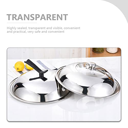 Doitool Universal Lid For Pots, Pans And Skillets, Replacement Pot Lid With Vertical Long Handle, Tempered Glass Lid For Frying Pan, Fry Pan, Skillet (13.3 Inch) #TOP7