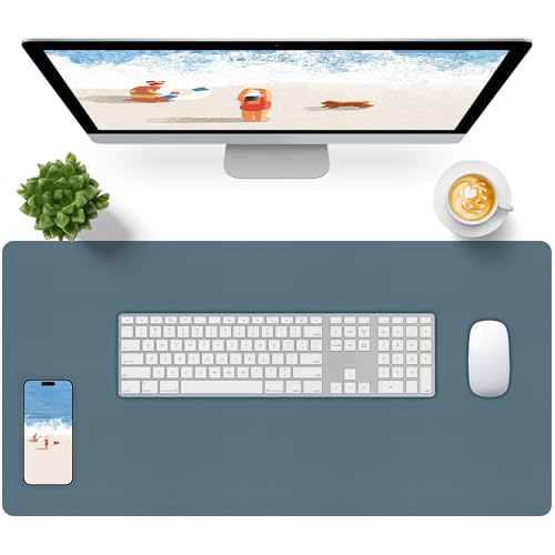 Bloss Light Blue Desk Mat 31.5x15.7, Desk Matt for Desktop, Waterproof Large Desk Mat, Computer Mat for Office/Home/Decor