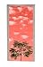 A.Monamour Adesivo Porta Autoadesiva Un Albero Verde Solitario Contro Il Cielo Color Corallo con Nuvole Vinile PVC Adesivi per Porte Interne 3D Pellicola Adesiva Poster Sticker Murale Carta da Parati