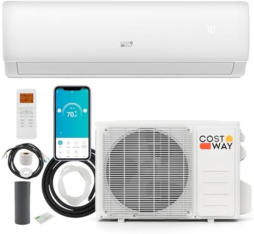 COSTWAY 11500 BTU Mini Split Air Conditioner, 115V 17 SEER2 Wifi ...