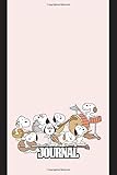  Journal: The Peanuts Comic Strip Snoopy Charlie Brown\'s Pet Beagle Daily Creative Soft Glossy Cover Blank Lined Soft Cover Girls Kids Elementary School Journal Paper 6 x 9 Inches 110 Pages