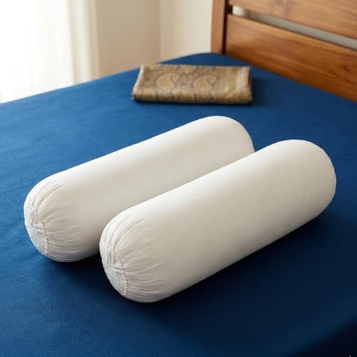 SAJAVAT HOME Supreme Quality Microfiber Bolster Pillow Filler | for Bed Couch Sofa Home Decoration | White - 15x30 Inches / 38x76 Cms | (Pack of 2)