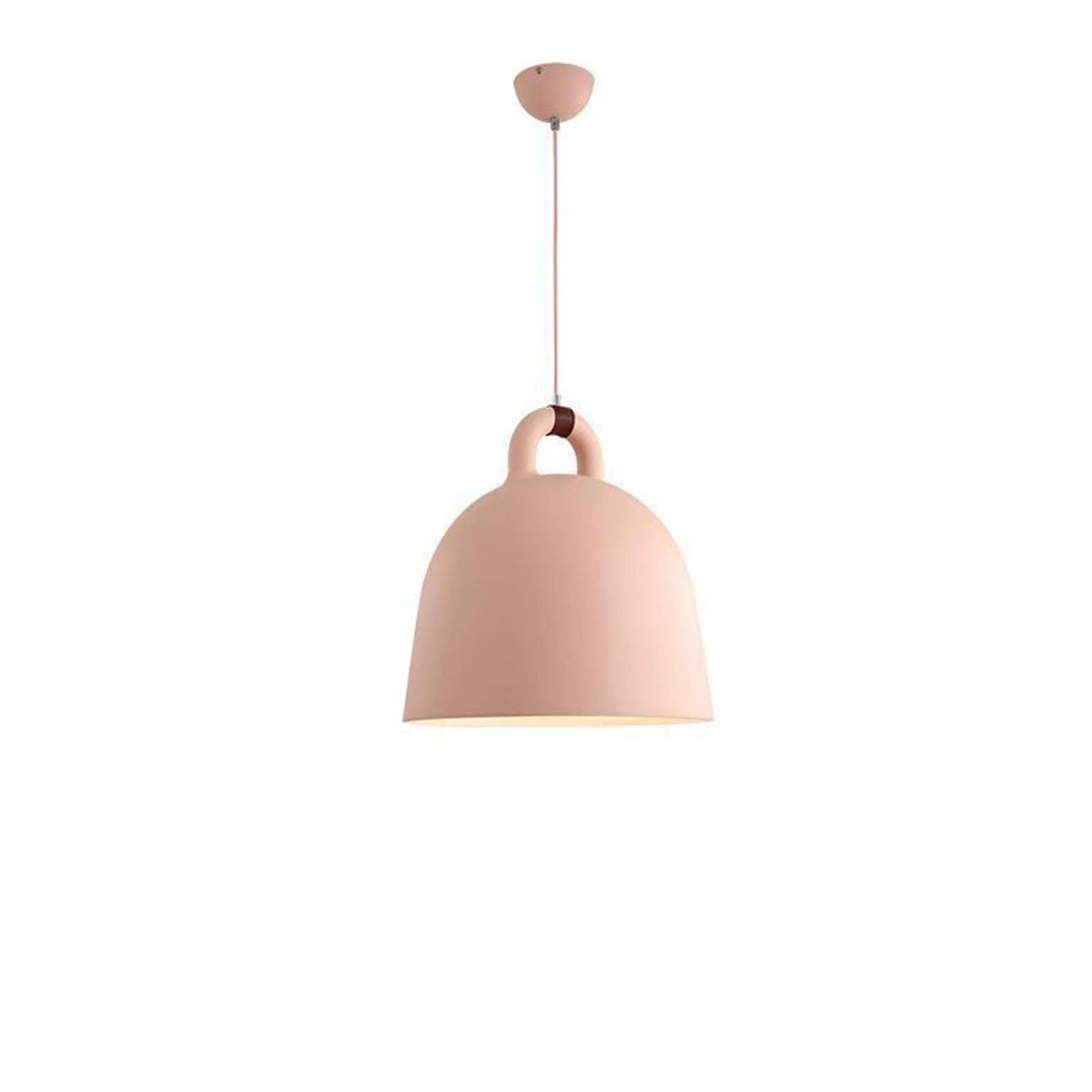 KXEcoLife Simple Creative Industrial Chandelier,Bell Resin Pendant Light,E27 Base Single Head Hanging Light,Indoor Adjustable Height Ceiling Light Fixture(Pink 55cm)
