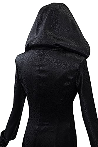 Vestido gótico cosplay Lady Village con capucha negro miniatura 4