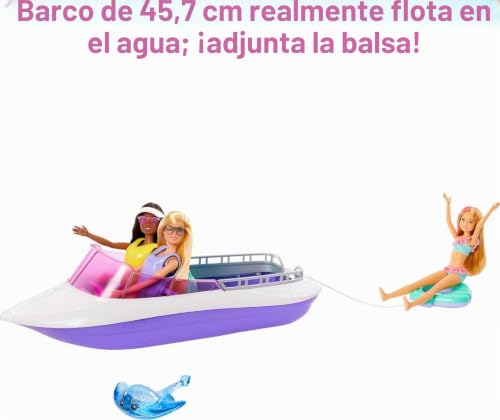 Barbie Mermaid Power lancha motora de juguete con 2 muñecas regalo para 3 años 4