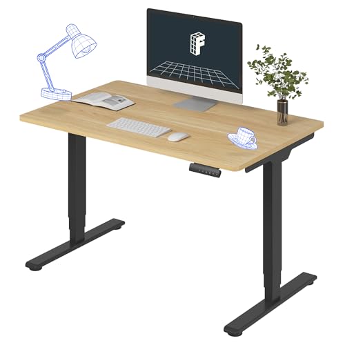 Image of FLEXISPOT E6 3-Stage Dual Motor Electric Standing Desk 48 x 30 Sit Stand Up Desk, Holds 220 lbs, Adjustable Height w /Memory Presets, One-Piece Maple Desktop & Black Frame, Ships in 2 Boxes