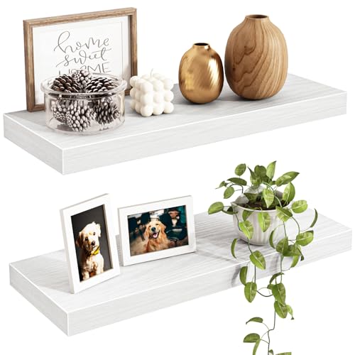 Fixwal Floating Shelves for Wall, 15.7' Wood Wall Mounted Shelves for...