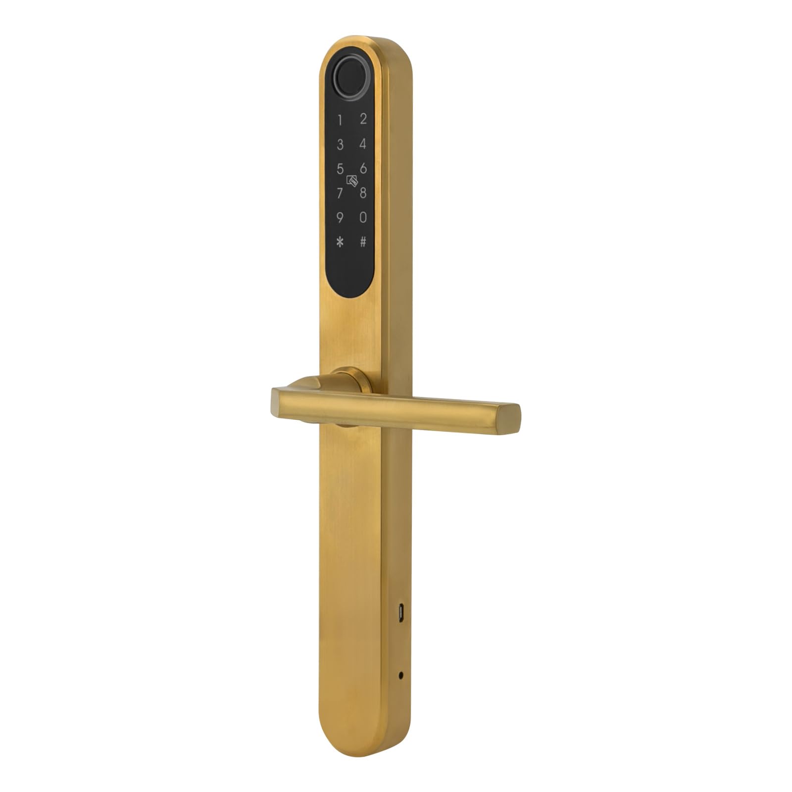 Gold Fingerabdruck-Türschloss, Intelligentes Türschloss mit Griff Digitales Türschloss, für Häuser Wohnungen Hotels Büros 4 * 33cm