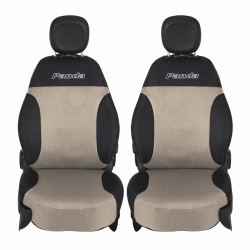 UNION Coprisedili anteriori realizzati su misura specifici per FIAT PANDA. Perfettamente aderente resistente lavabile. Made in Italy (Beige/Antracite)