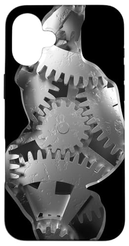 Gray Gears in Crack, EBM (�d�q�{�f�B�~���[�W�b�N) �f�U�C�� �X�}�z�P�[�X iPhone 16 Plus �p