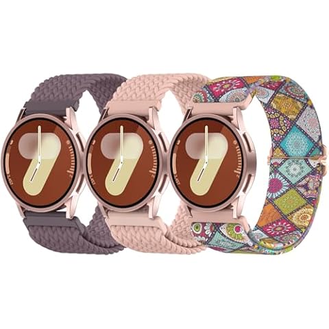 Delidigi Stretchy Bands Compatible with Samsung Galaxy Watch 7/6/5/4 40mm 44mm, Watch 6 Classic 43mm 47mm, Watch 5 Pro 45mm, Watch 4 Classic 42mm 46mm, Watch FE 40mm, Watch Active 2, 20mm Nylon Straps Cover