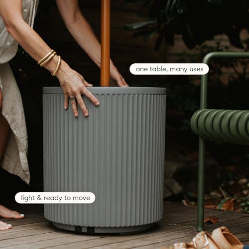 Image of Veradek Umbrella Side Table - Outdoor Patio Table with Umbrella Hole