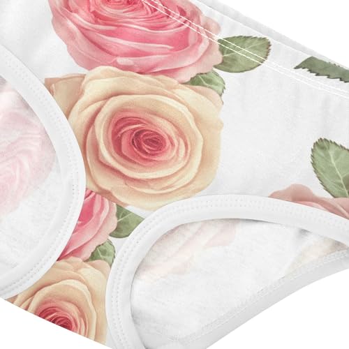 Stylish Girls Underwear Toddlers 2t Cotton Panties for Girl Soft Pink Rose Flowers Undies Kids Briefs4