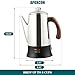 APOXCON Electric Coffee Percolator Stainless Steel Coffee Maker with Heat Resistant Tough Glass Clear Brew Progress Knob & Treated Solid Wood Handle Cordless Serving Coffee Pot On/OFF Switch 8 Cup