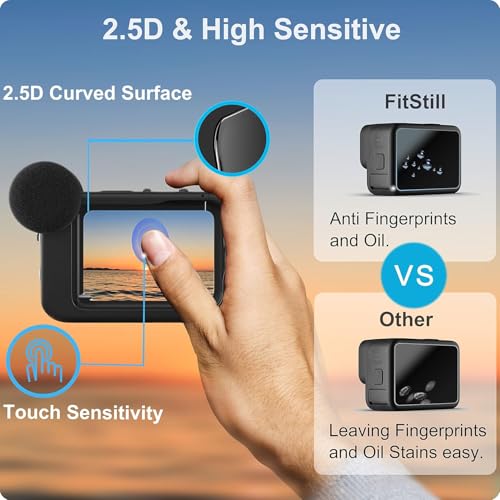 Image of FiTSTILL [8PCS Screen Protector for Go Pro Hero 12 /Hero 11 /Hero 10 /Hero 9 Black Fit Media Mod Ultra Tempered Glass Protective Foils Accessories Kit(NOT for Hero 13 Black)