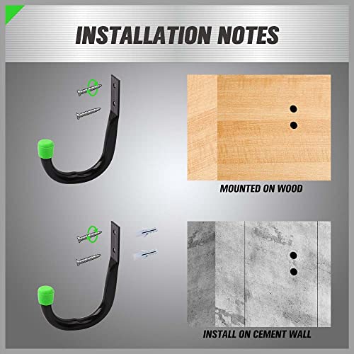 Image of SWANLAKE Heavy Duty Garage Storage Utility Hooks, Utility Hooks for Garage Wall,Color Black (12PCS)