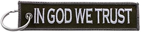 Military Keychain Tag Key Ring - Keys, Cars, Motorcycles, Bikes, Scooters, Backpacks, Luggage, Gifts, More (in God We Trust)