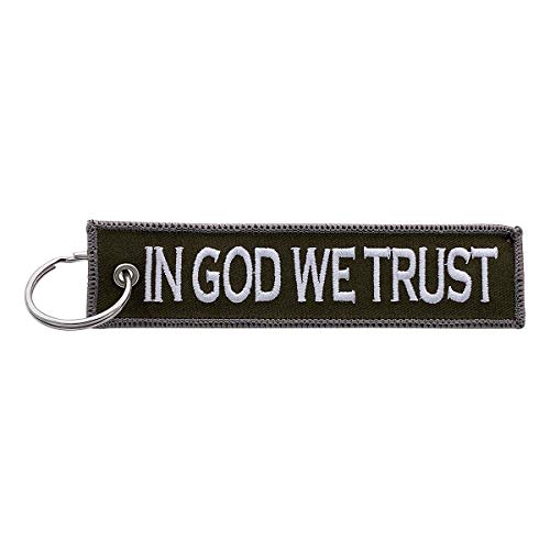 Military Keychain Tag Key Ring - Keys, Cars, Motorcycles, Bikes, Scooters, Backpacks, Luggage, Gifts, More (in God We Trust)