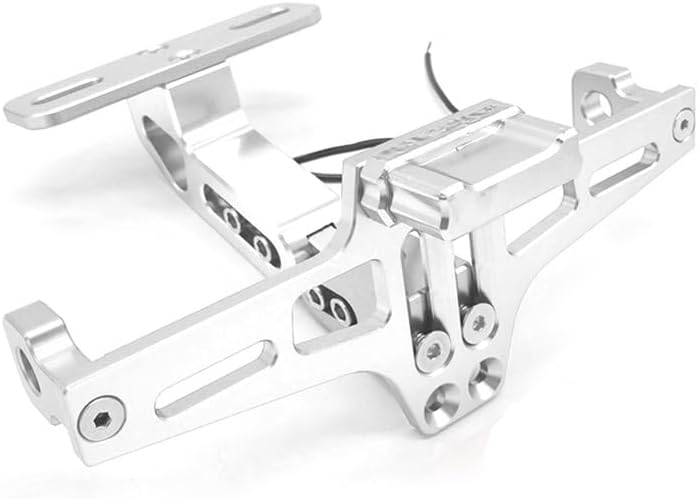 Motorcycle Modified Airplane License Plate Frame for Triumph Bobber Bonneville, Adjustable Aluminium Alloy License Plate Frame Accessories, Silver