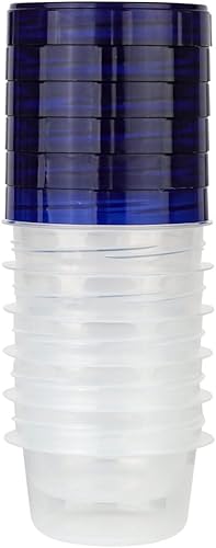 4 onzas  Azul  6 paquetes Contenedores de almacenamiento de alimentos con tapa giratoria  Recipientes de almacenamiento herméticos a prueba de fugas